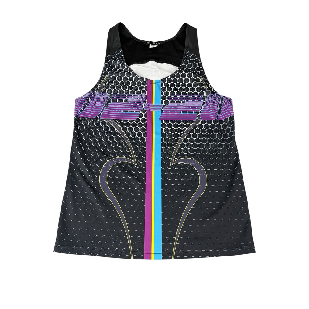 RUFSKIN‎ Mens 02-20 Ultrasport Tank Top Black Honeycomb Racing Stripe USA Small